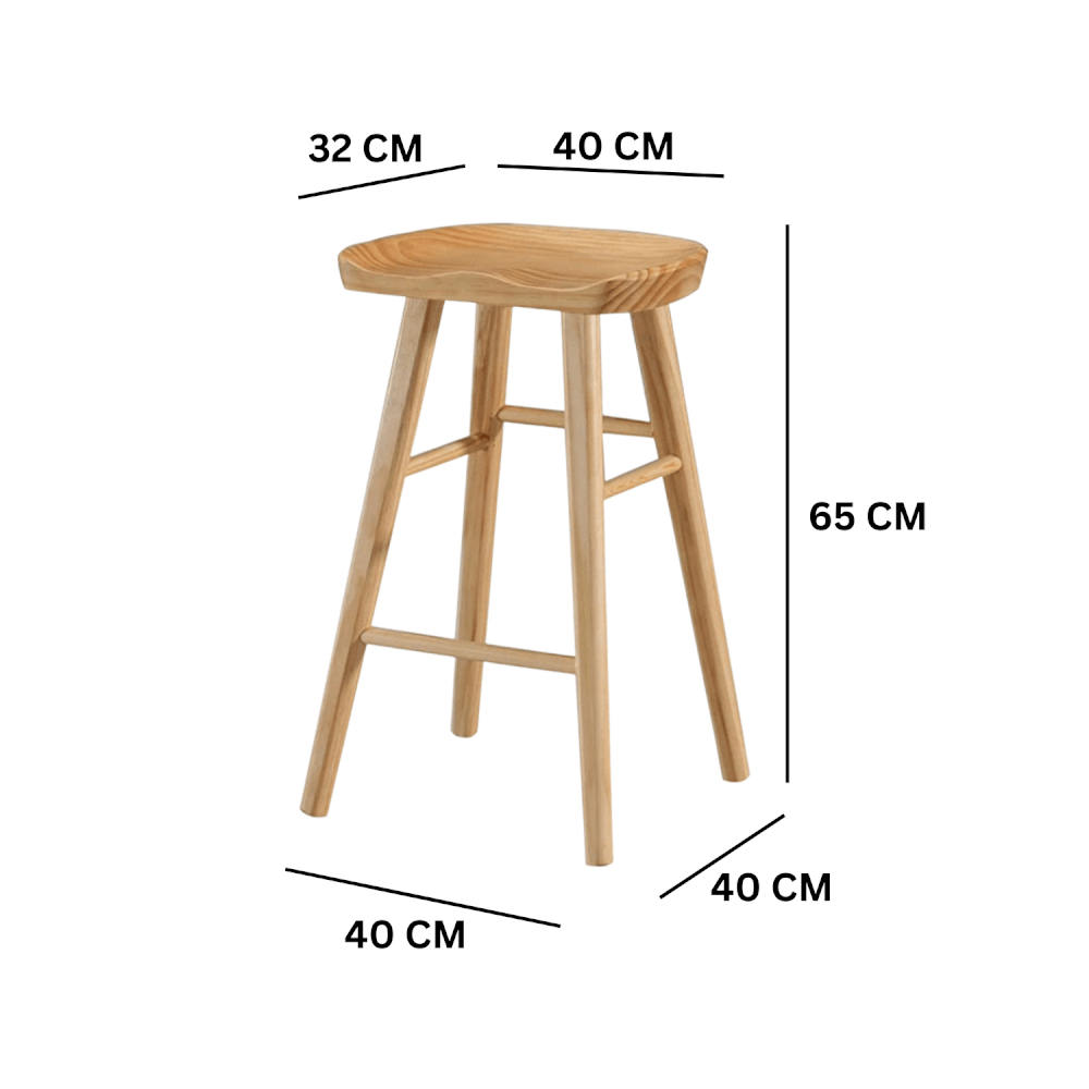 เก้าอี้บาร์ MY DOLLS HOUSE PINE 65 ซม. สีไม้ธรรมชาติ